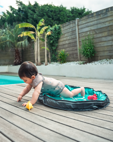 Costum din neopren pentru bebelusi (0-6 luni) bblüv Wräp 2.0 Sand [3]