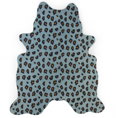 Covor Bumbac Childhome 145x160 cm, Leopard Albastru [0]