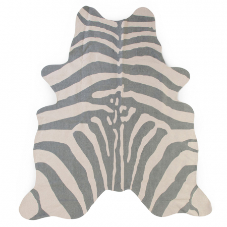 Covoare copii - Covor Bumbac Childhome 145x160 cm, Zebra Gri-Resigilat