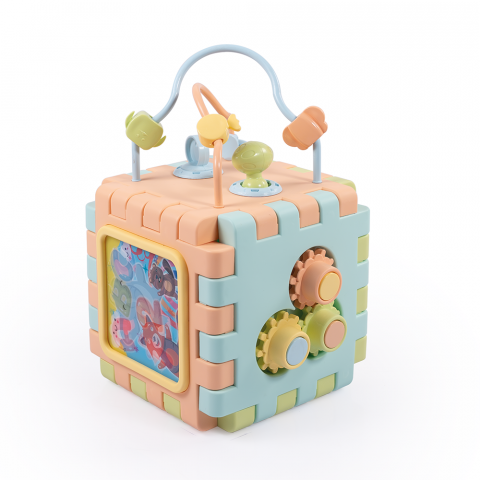 Cub 2 in 1 cu activitati - Pastel [1]