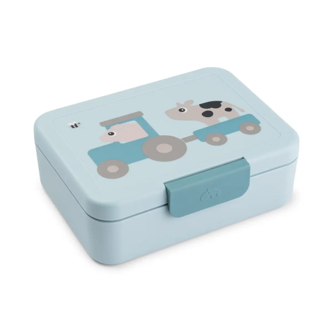 Masa bebelusului - Cutie pentru pranz cu separator Done by Deer Tiny Farm Blue