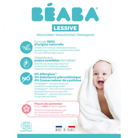 Detergent de rufe lichid Beaba Flori de Mar, 1 L/16 spalari, Certificat Ecocert [1]