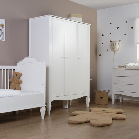 Dulap Childhome Romantic 136.8x60.3x190 cm, MDF Alb [4]