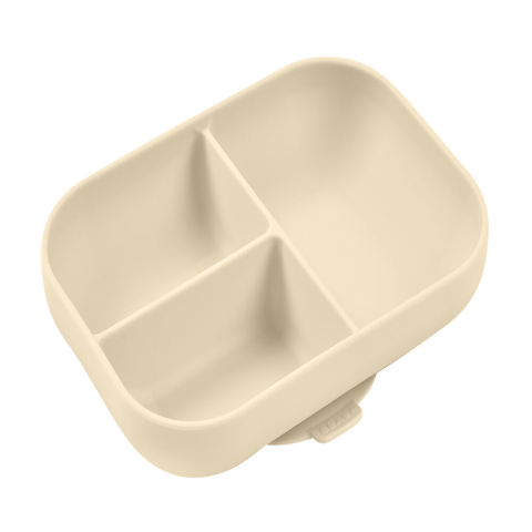 Articole hranire copii - Farfurie compartimentata din silicon cu ventuza Beaba Clay