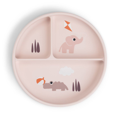 Articole hranire copii - Farfurie compartimentata Stick&Stay Done by Deer Playground Powder