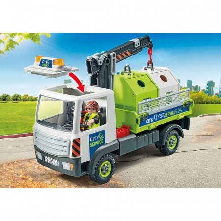 Figurine Camion de Reciclare Sticla cu Container Playmobil [4]