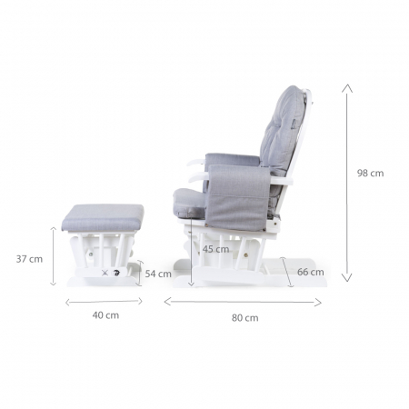 Fotoliu de alaptare Childhome cu suport pentru picioare, Gri [4]