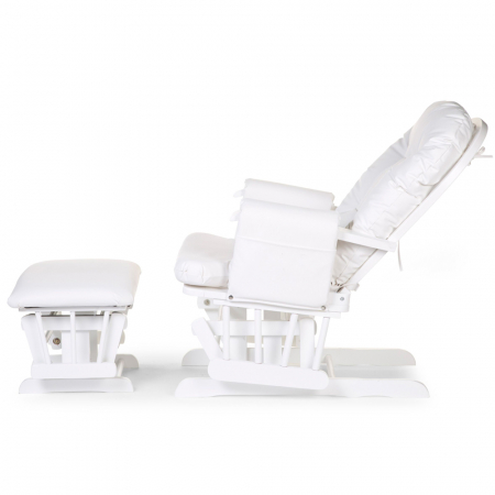 Fotoliu de alaptare Childhome cu suport pentru picioare, piele ecologica, Alb - Resigilat [2]