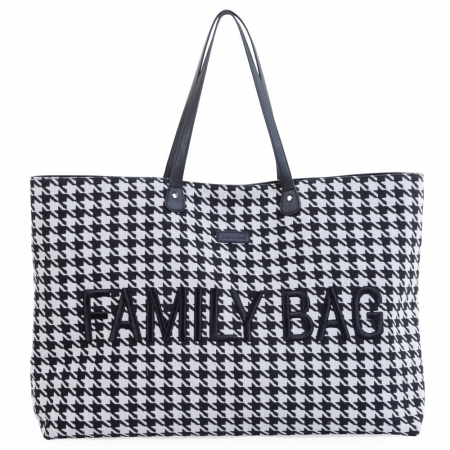 Genti bebe - Geanta Childhome Family Bag Pied de Poule Negru