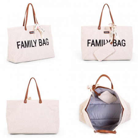 Geanta Childhome Family Bag Teddy Alb [1]