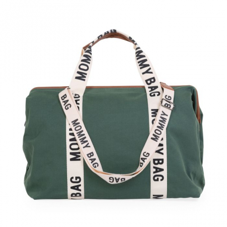 Genti bebe - Geanta de infasat Childhome Mommy Bag Signature Verde