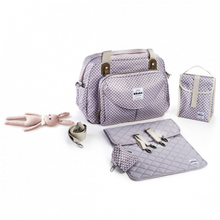 Geanta de infasat Beaba Geneva II Playprint Grey/Coral [2]