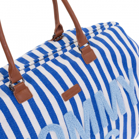 Geanta de infasat Childhome Mommy Bag Albastru/Alb [4]