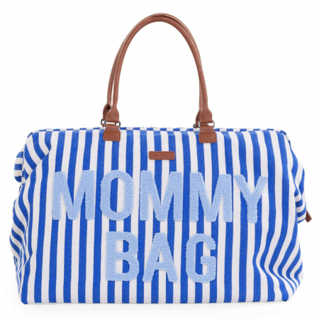 Genti bebe - Geanta de infasat Childhome Mommy Bag Albastru/Alb