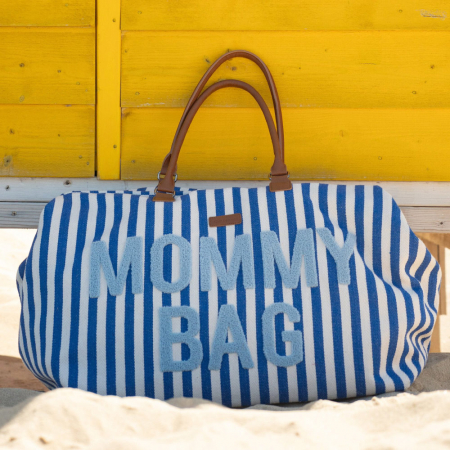 Geanta de infasat Childhome Mommy Bag Albastru/Alb [6]