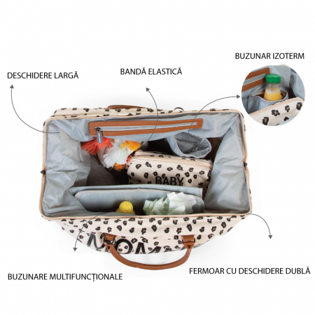 Geanta de infasat Childhome Mommy Bag Leopard [5]