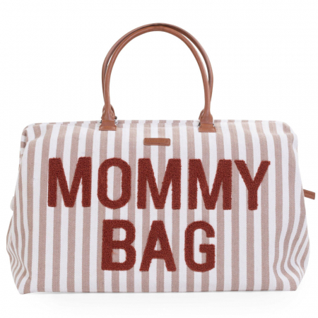Genti bebe - Geanta de infasat Childhome Mommy Bag Nude/Alb