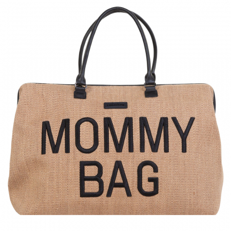 Genti bebe - Geanta de infasat Childhome Mommy Bag Raffia