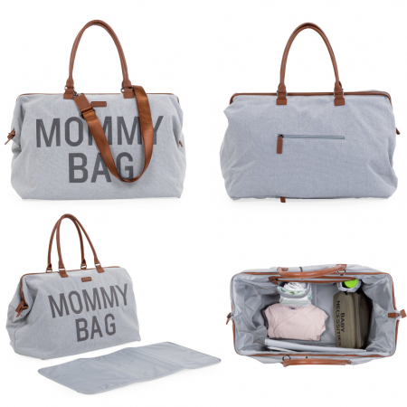 Geanta de infasat Childhome Mommy Bag Panza Oxford Gri [1]