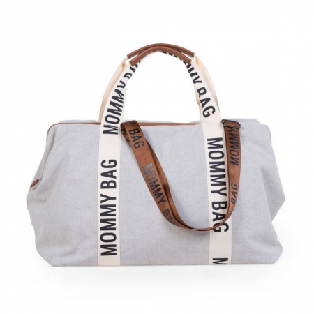 Genti bebe - Geanta de infasat Childhome Mommy Bag Signature Alb