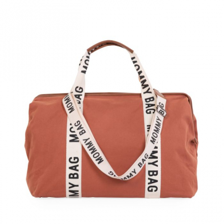 Genti bebe - Geanta de infasat Childhome Mommy Bag Signature Ruginiu