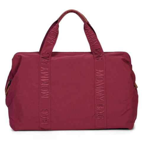 Genti bebe - Geanta de infasat Childhome Mommy Bag Signature Urban Burgundy