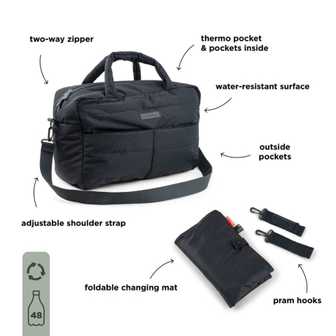 Geanta bebe matlasata Done by Deer Black [5]