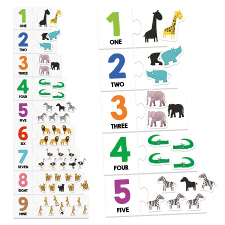 Jucarii educative - Headu - Montessori cartonase tactile cu numere si animale