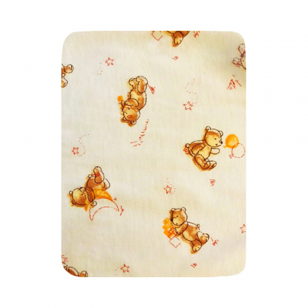 Husa bumbac perna alaptare fiziologica Fiki Miki bej 72cm model ursuleti [0]