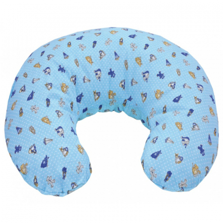Husa bumbac perna alaptare fiziologica Fiki Miki bleu 72 cm [1]