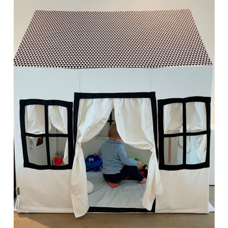 Casuta de joaca Childhome 125x95x145 cm Alb/Negru [2]