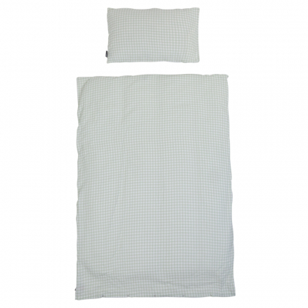Lenjerii patut bebe - Husa pilota si fata de perna Childhome Jerse 100x140 cm Jerse/Muselina Verde