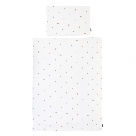 Husa pilota si fata de perna Childhome Jerse/Muselina 100x140 cm, Inimioare