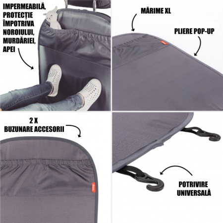 Husa protectie cu organiser spatar scaun Diono Stuff N Scuff XL Gray [1]