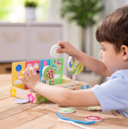 Joc din lemn pentru dezvoltarea indemanarii Acadele multicolore [4]