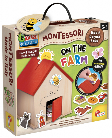 Jucarii interactive - Joc Montessori din lemn - La ferma