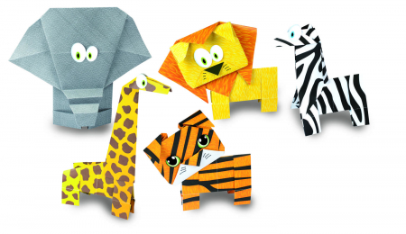 Arta si creatie - Joc Origami - Animalute salbatice pentru copii