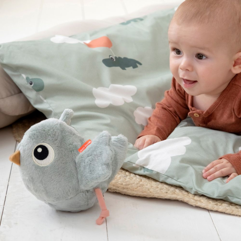 Jucarie de plus cu clopotel Tumbler Done by Deer Birdee Blue [1]