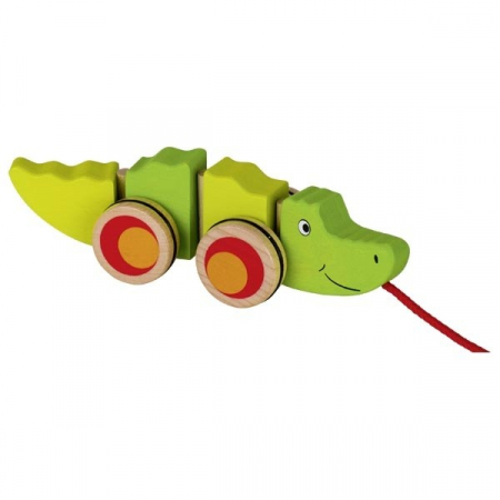 Jucarii de tras impins - Jucarie de tras Crocodilul Groki