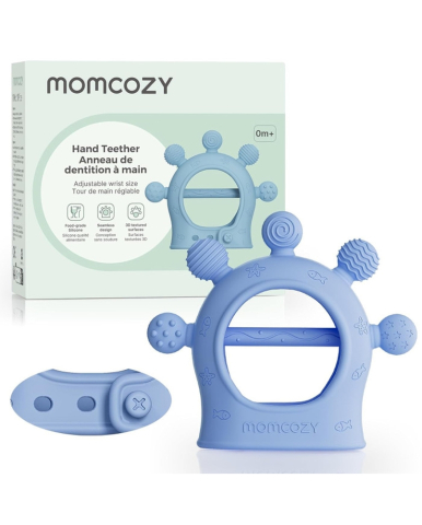 Igiena si sanatate - Jucarie dentitie din silicon Momcozy Blue