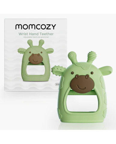 Igiena si sanatate - Jucarie dentitie din silicon Momcozy Green