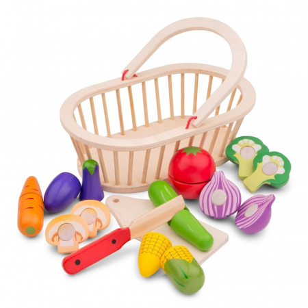 Jucarie din Lemn New Classic Toys Cos cu Legume [1]