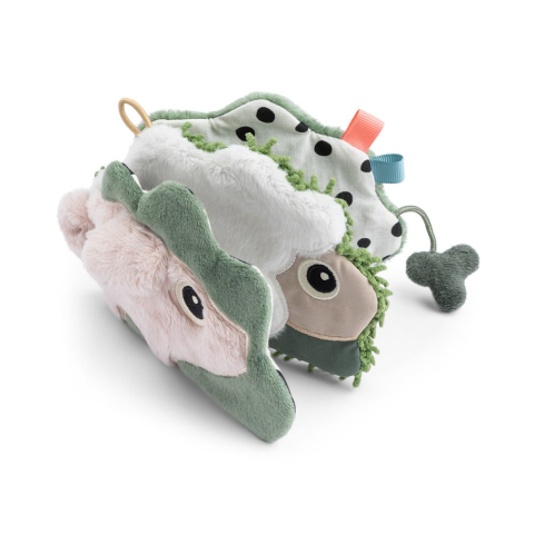 Jucarii bebelusi - Jucarie senzoriala carticica de plus Done by Deer Tiny Farm Colour Mix