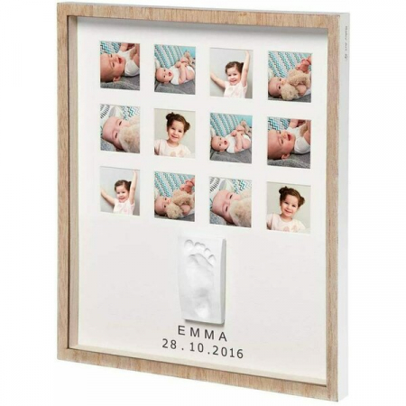 Decoratiuni - Kit Rama Foto si Amprenta Baby Art My Very First Year Wooden