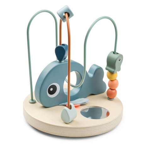 Jucarii bebelusi - Labirint cu margele Done by Deer din lemn Wally Blue