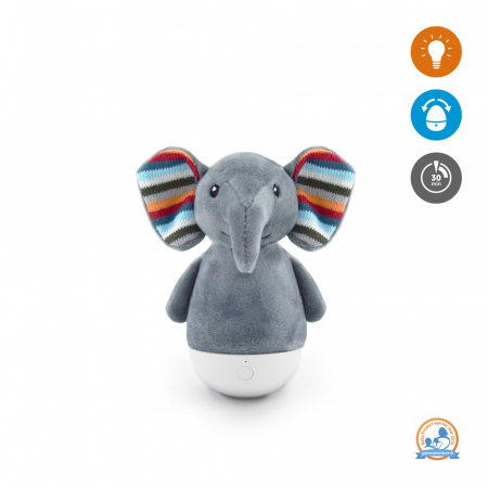 Lampi de veghe - Lampa de Veghe Multicolora Zazu Kids Hoppa Mitica Elefantul Elli
