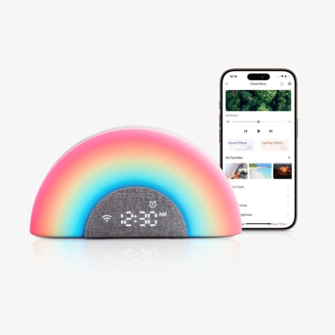 Lampi de veghe - Lampa de veghe curcubeu Smart Momcozy cu lumina reglabila, sunet si aplicatie