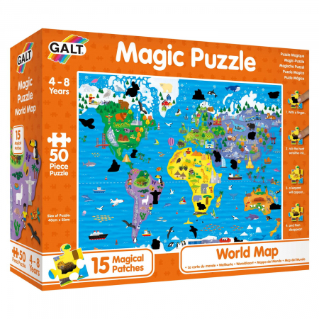 Jocuri tip puzzle - Magic Puzzle - Harta lumii ( 50 piese)