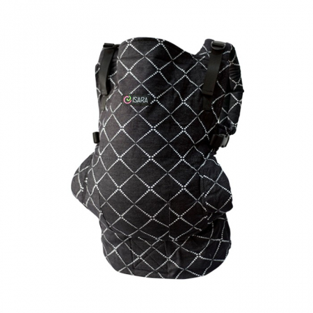 Marsupiu toddler organic Isara Diamonda Black Denim [0]