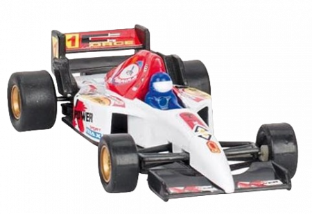 Masinute si motociclete - Masinuta de curse die-cast, cu motoras pull-back, alba